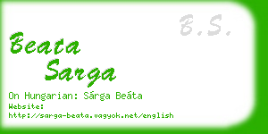 beata sarga business card